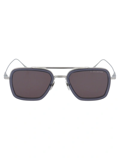 Dita Flight.006 Sunglasses In Smoke Grey Crystal Black Palladium W/ Dark Grey Ar