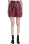 RED VALENTINO SHORTS IN BORDEAUX LEATHER