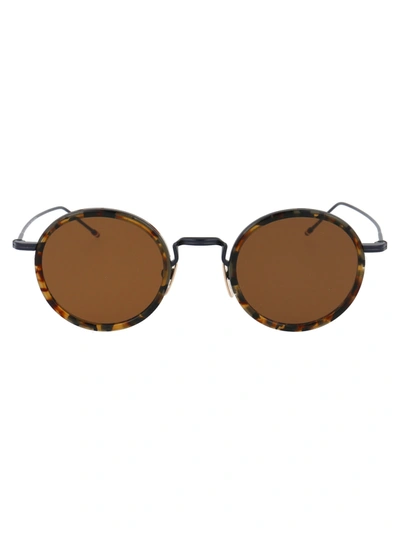 Thom Browne Tb 906 Sunglasses In Tokyo Tortoise Matte Navy W/dark Brown