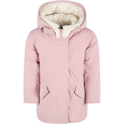 Woolrich Kids' Multicolor Parka Jacket For Girl In Rosa