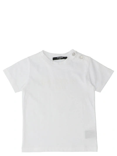 Balmain Babies' T-shirt In Bianco