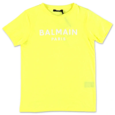 Balmain Kids' T-shirt In Giallo/bianco