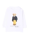 RALPH LAUREN WHITE T-SHIRT WITH FRONTAL PRINT
