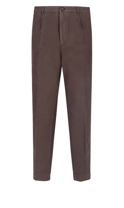 Incotex Red Pants  In Brown