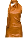 Bottega Veneta Tasseled Cintzed One-shoulder Top In Cob