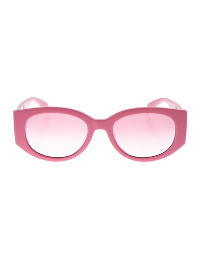 Alexander Mcqueen Woman Pink Mcqueen Graffiti Oval Sunglasses