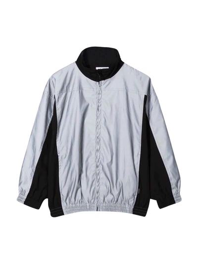 Molo Teen Two-tone Zip-up Track Jacket In Nera