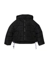 Msgm Black Down Jacket Unisex In Nero
