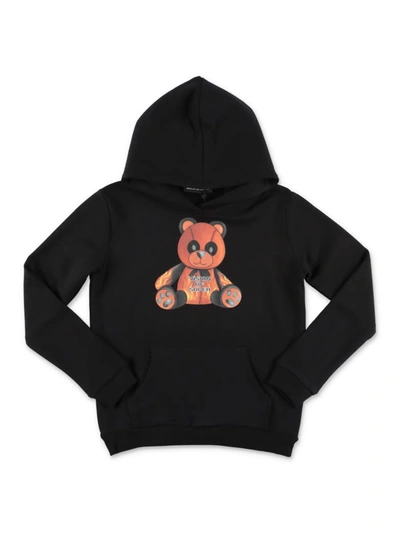 Vision Of Super Kids' Cotton Black Hoodie Pandy Print