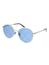 Gucci Gg-lens Round-frame Sunglasses In Silver Silver Blue