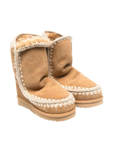 Mou Teen Eskimo Suede Boots In Marrone