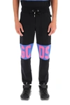 Gcds Black Jersey Pants With Logo Print In Nero