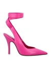 Attico Venus Lambskin Ankle-tie Pumps In Fuxia
