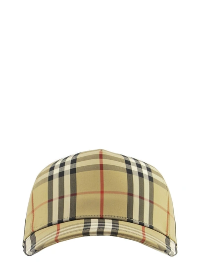 Burberry Trucker Cap - Baseball Cap With Vintage Check Pattern And Logo Patch In Archive Beige