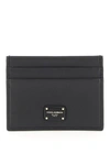DOLCE & GABBANA LEATHER CARD HOLDER WITH LOGO PLAQUE