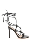 Gianvito Rossi Giza 105 Lace-up Leather Sandals In Black (black)
