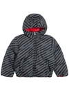 GIVENCHY REVERSIBLE NYLON DOWN JACKET WITH ALLOVER LOGO PRINT