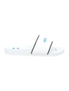 Off-white White Towel Material Slides With Striped Detailing In White