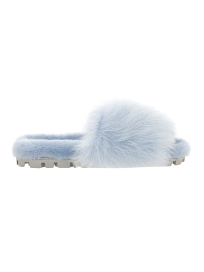 Miu Miu Shearling Slide - Atterley In Navy