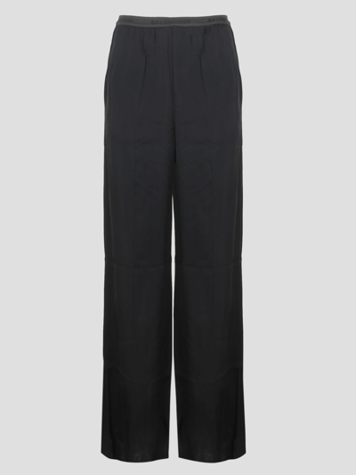 Balenciaga Black Viscose Wide Pants With Elastic Waist