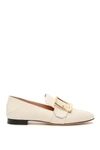 Bally Janelle Buckle Detail Loafers In Bone 15 (white)