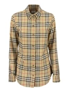 BURBERRY LAPWING - BUTTON-DOWN COLLAR VINTAGE CHECK STRETCH COTTON SHIRT