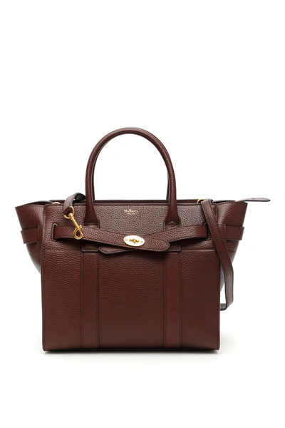 Mulberry Borsa Zipped Bayswater Small In Red,brown