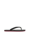 Christian Louboutin Loubi Donna Spike Red Sole Flip Flops In Black