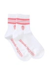 ALEXANDER MCQUEEN SOCK WITH SPORTY STRIPES AND SKULL