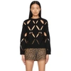 VALENTINO BLACK CUT-OUT VIRGIN WOOL SWEATER