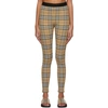 BURBERRY BEIGE VINTAGE CHECK BELVOIR LEGGINGS