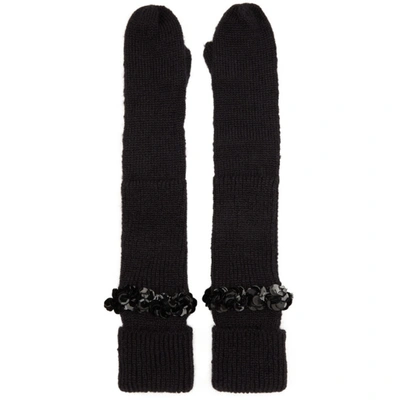 Shushu-tong Black Knit Gloves
