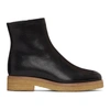 The Row 30mm Boris Grained Leather Ankle Boots In Black