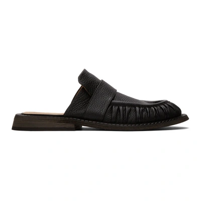 Marsèll Alluce Summer Sabots In Dry Milled Leather In Black