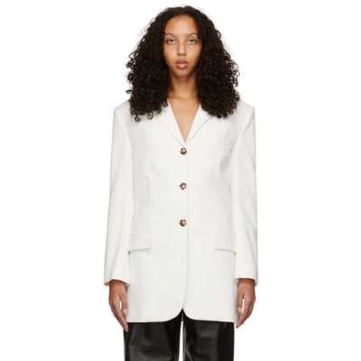 The Mannei Fitted Single-breasted Jacket In White