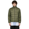 Taion Khaki High Neck Quilted Down Jacket In Olive