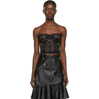 Alexander Mcqueen Black Lace Corset In 1000 Black