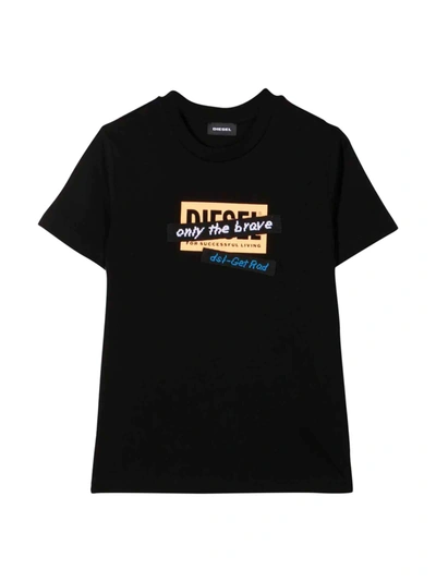 Diesel Black Teen T-shirt In Nero