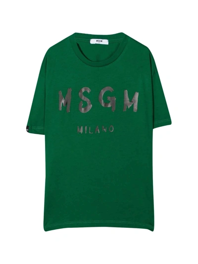 Msgm Kids' Green T-shirt Unisex