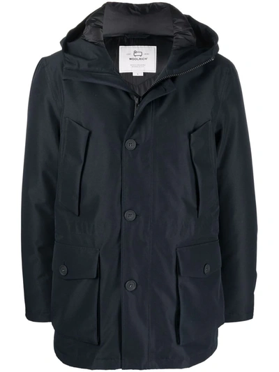 Woolrich Mountain Feather-down Padded Parka In Blue