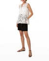 AKRIS PUNTO FIORELLINA FLARED BERMUDA SHORTS W/ D-RING BELT