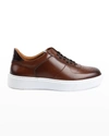 Bruno Magli Men's Falcone Italian Leather Low-top Sneakers In Cognac Calf