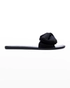 Kate Spade Bikini Bow Slide Sandals In Black