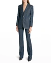 Saint Laurent Blue Marine Single-breasted Jacket In Denim In Blue