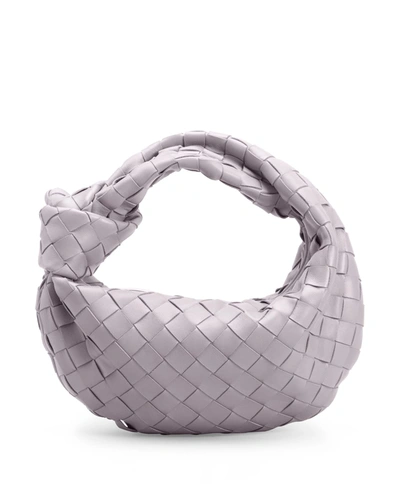 Bottega Veneta Jodie Mini Intrecciato Knot Hobo Bag In Purple