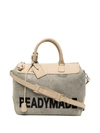 Readymade Logo-print Panelled Tote Bag In Grey