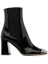 Sergio Rossi Contrasting Toecap Boots In Black