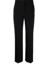 Alberta Ferretti Crepe Straight-leg Pants In Black