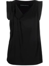 ALBERTA FERRETTI SLEEVELESS V-NECK BLOUSE