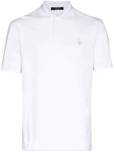 Ermenegildo Zegna X Maserati Logo刺绣polo衫 In White